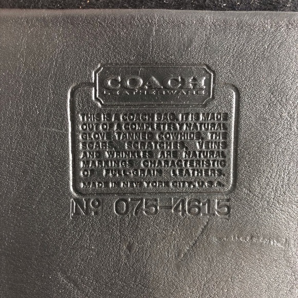 Vintage Rare Coach Black Leather Tote Satchel New York Original Paperwork Office - Picture 8 of 16